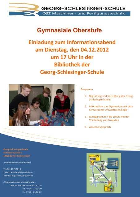 Informationsnachmittag - Georg-Schlesinger-Schule