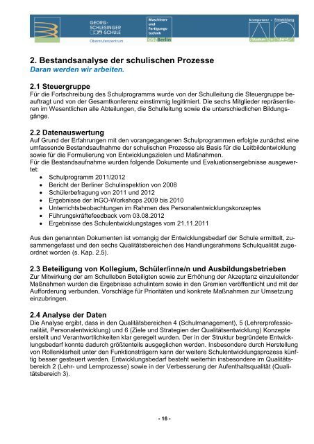 Schulprogramm - Georg-Schlesinger-Schule