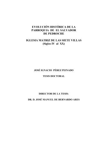 Evolución histórica de la parroquia de El Salvador de Pedroche.