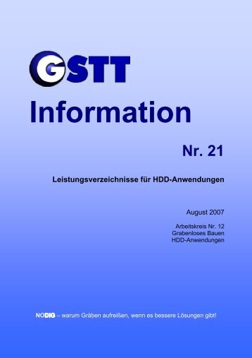 Nr. 21 Leistungsverzeichnisse für HDD-Anwendungen