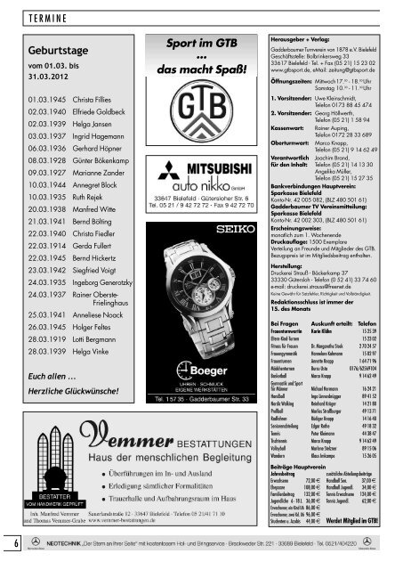 Ausgabe Februar 2012 - Gadderbaumer Turnverein v. 1878 eV ...