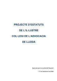 Projecte aprovat JG 1712081 - Il·lustre Col·legi d'Advocats de Lleida