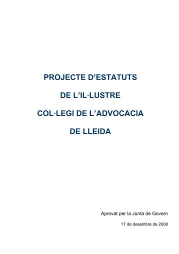 Projecte aprovat JG 1712081 - Il·lustre Col·legi d'Advocats de Lleida