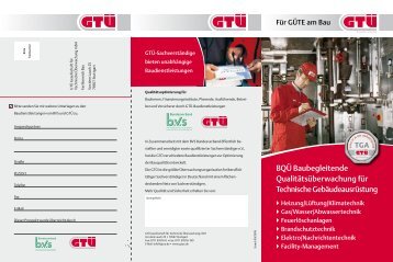 Flyer: GTÜ-Baudienstleistungen für Technische Gebäudeausrüstung