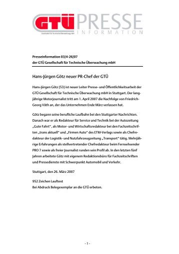 Hans-Jürgen Götz neuer PR-Chef der GTÜ (pdf, 39.5 kB)