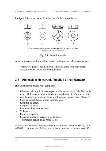 1 Tecnologia de les unions cargolades 1.1 Sistema cargol-femella