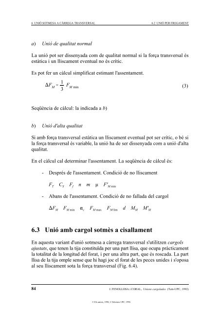 1 Tecnologia de les unions cargolades 1.1 Sistema cargol-femella