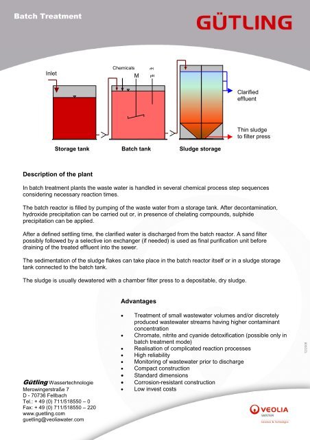 Batch Treatment-E - Gütling Wassertechnologie GmbH