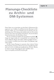 Planungs-Checkliste zu Archiv- und DM-Systemen