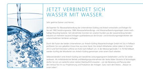 Wasser ist unser Leben. - Antech GmbH