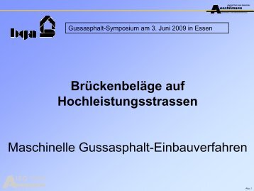 Brückenbeläge mit Gussasphalt - Aeschlimann - gussasphalt.de