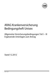 ARAG Krankenversicherung Bedingungsheft Unisex - Eureka24.de