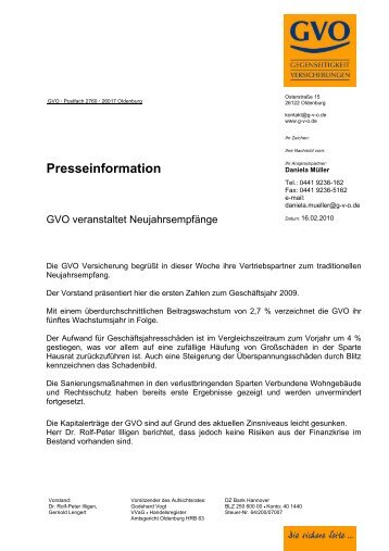 Presseinformation - GVO Versicherung