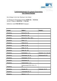 Adressliste Hausmeisterdienst Wesseling - GWG Rhein-Erft