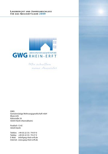 Geschäftsbericht 2009 - GWG Rhein-Erft