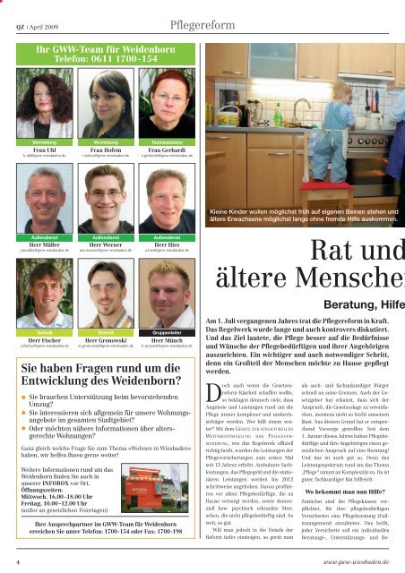 quartierszeitung - GWW Wiesbadener Wohnbaugesellschaft mbH