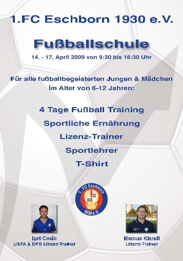 Unsere Ziele Anmeldeschluß - 1. FC Eschborn