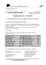 Rundschreiben Nr. 1 2010/2011 - Gymnasium Dingolfing