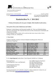 Rundschreiben Nr. 1 2011/2012 - Gymnasium Dingolfing