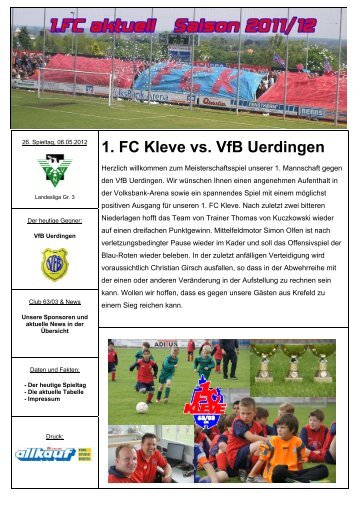 1. FC Kleve vs. VfB Uerdingen