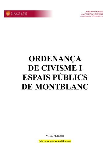 ordenança convivència cívica i via pública de montblanc