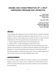 design and characteristics of a split hopkinson pressure bar apparatus