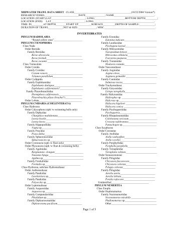 Midwater data sheet - SIMoN