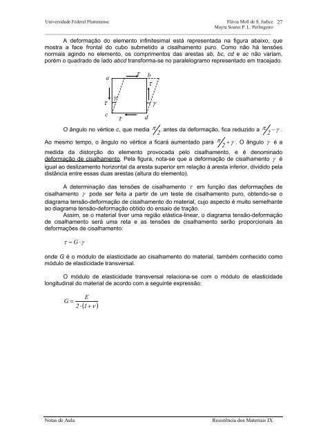 RESISTÊNCIA DOS MATERIAIS IX - UFF