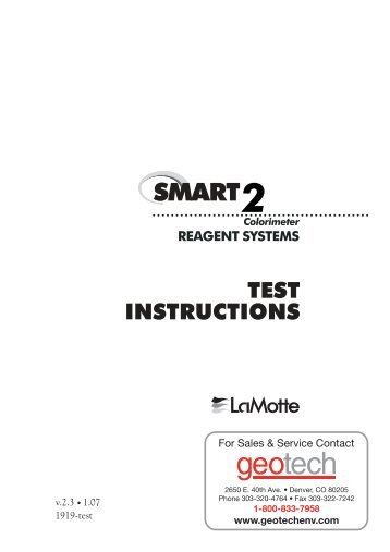 TEST INSTRUCTIONS - Geotech Environmental Equipment