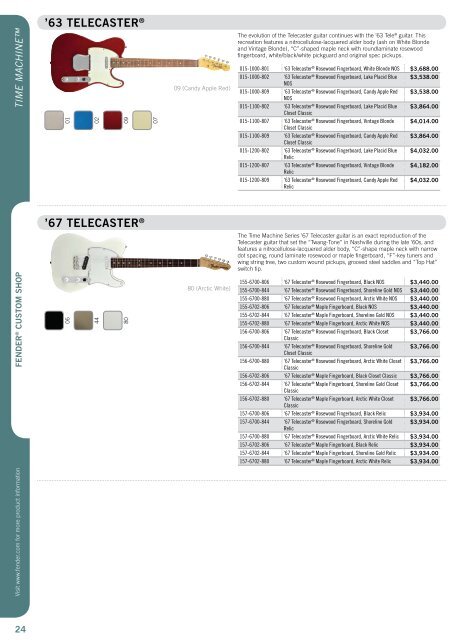2008 winter price list | eFFective January 1, 2008 | Msrp for Fender ...