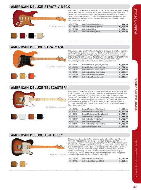 2008 winter price list | eFFective January 1, 2008 | Msrp for Fender ...