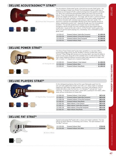 2008 winter price list | eFFective January 1, 2008 | Msrp for Fender ...