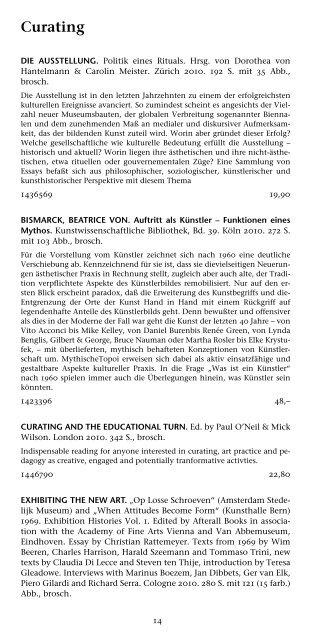 Kunst - Buchhandlung Walther König