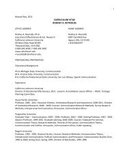 CURRICULUM VITAE RODNEY A. REYNOLDS - California ...