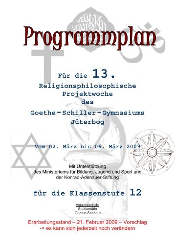 für die Klassenstufe 12 - Goethe-Schiller-Gymnasium