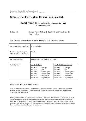 Jahrgang 10 Kerncurriculum - Gymnasium Himmelsthür