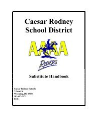 Caesar Rodney School District Substitute Handbook