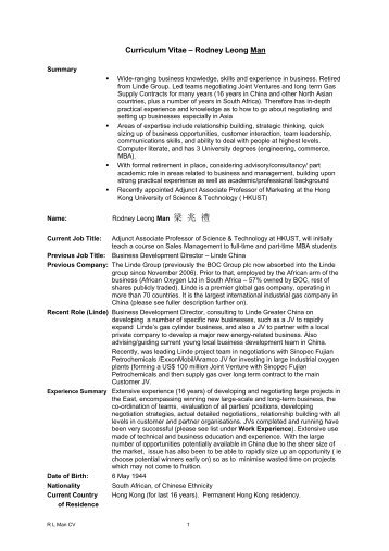 Curriculum Vitae – Rodney Leong Man - HKUST Business School ...