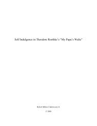 Self Indulgence in Theodore Roethke's “My Papa's Waltz”