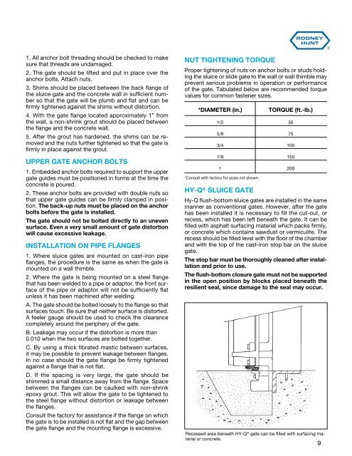 Instruction Manual - Rodney Hunt Company