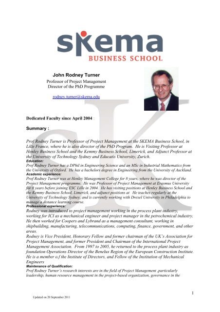 John Rodney Turner - Skema Business School