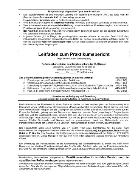 Einige Wichtige Allgemeine Tipps Zum Praktikum Gymnasium