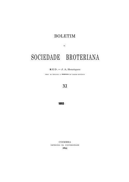 sociedade broteriana - Biblioteca Digital de Botânica - Universidade ...