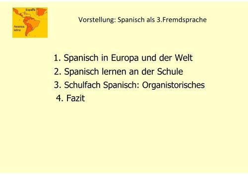 Vorstellung: Spanisch als 3. Fremdsprache