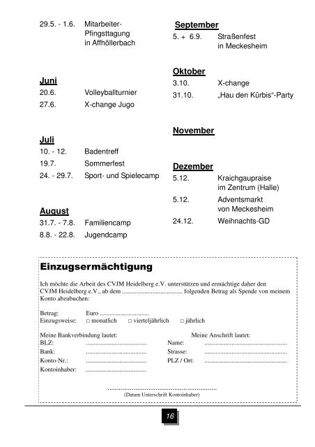 Christlicher - Verein - Junger - Menschen Inhalt - CVJM Heidelberg ev