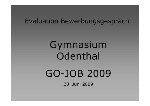 Evaluation GOJOB 2009.pdf - Gymnasium Odenthal