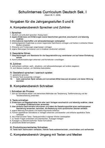 Deutschcurriculum_SekI.pdf - Gymnasium Odenthal