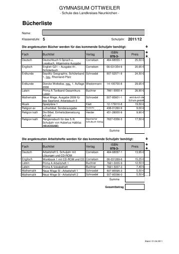 BÜLI 2011-neu - GO Gymnasium Ottweiler