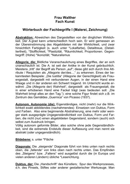 (Walther) Fachbegriffe Malerei - Gymnasium Papenburg