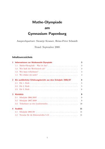 Mathe-Olympiade am Gymnasium Papenburg